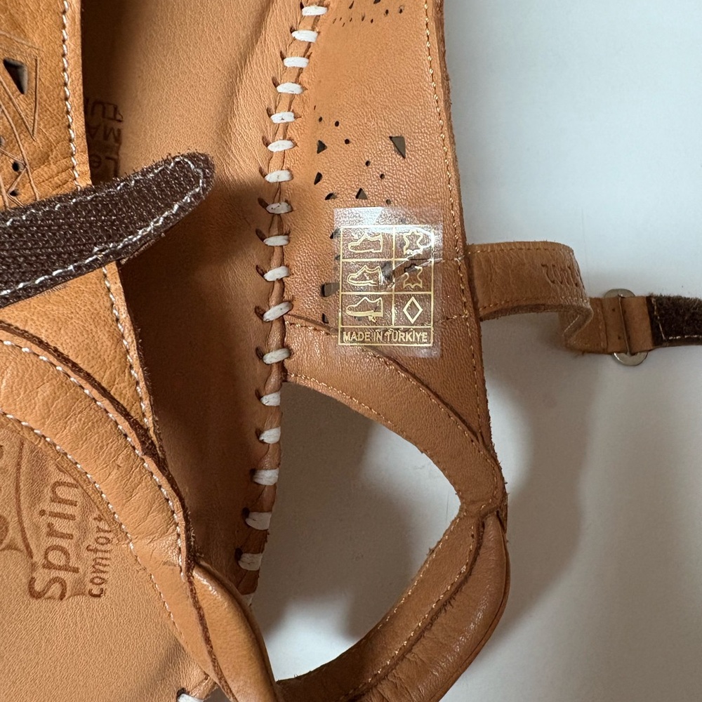 Spring Step Brown Wedge Leather Sandals Women’s Size EU 40 US 9 - Picture 5 of 10